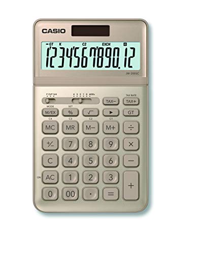 CASIO Tischrechner JW-200SC, 12-stellig, in stylischen Farben, Steuerberechnung, Solar-/Batteriebetrieb von Casio