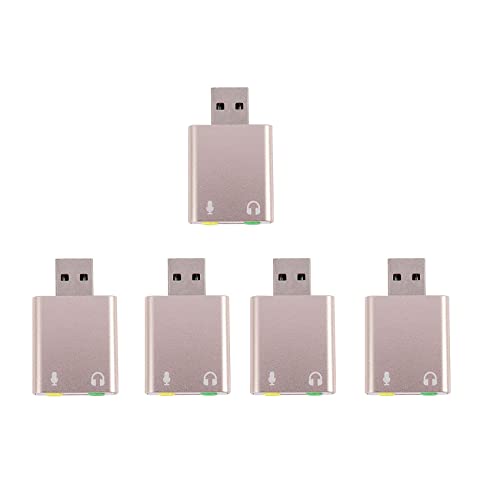 Casstad 5X USB Sound Karte 7.1 Externer USB Anschluss für 3,5 mm Kopfhörer Adapter Stereo Audio Mikrofon Sound Karte für Pc Computer Laptop von Casstad