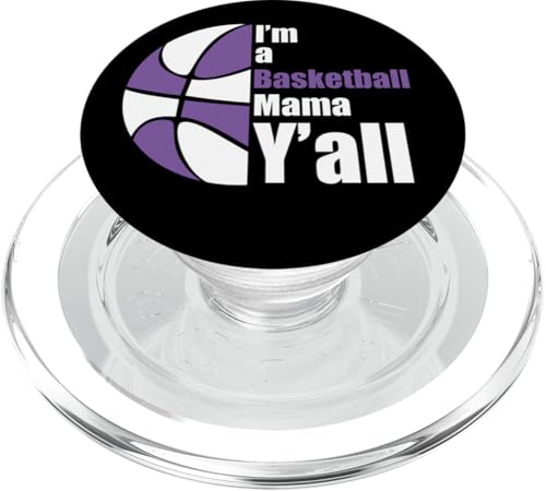 Basketball Mom Shirt für Southern Moms Lila und Weiß Kunst PopSockets PopGrip für MagSafe von Casual Stylish Basketball Apparel for Sports Moms