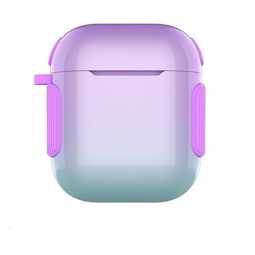 CasurvivePro Kopfhörer-Hüllen für AirPods Hülle, PC + Silikon, 2-in-1-Farbverlaufshüllen mit Karabiner, Apple AirPods 2. Generation, 1. Ladehülle von CasurvivePro