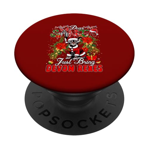 Just Bring Devon Rexes Christmas Flowers Owner Kids Family PopSockets Klebender PopGrip von Cat Christmas Costume