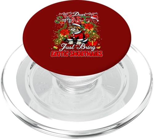 Just Bring Exotic Shorthairs Christmas Flowers Owner Kids PopSockets PopGrip für MagSafe von Cat Christmas Costume