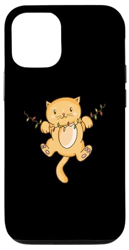 Hülle für iPhone 14 Katze Weihnachtsbeleuchtung - Lustige Weihnachten von Cat Christmas Lights