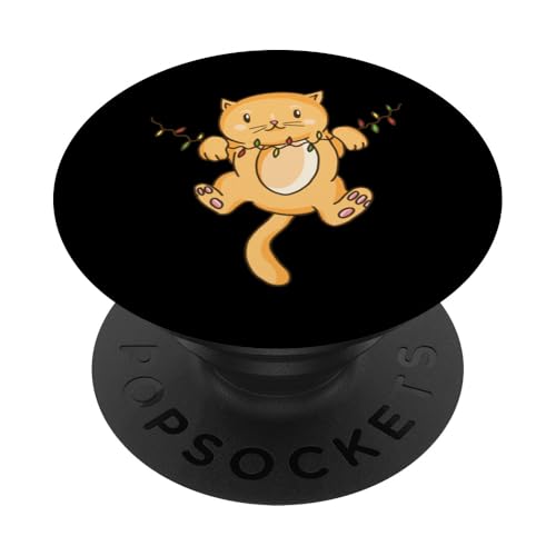 Katze Weihnachtsbeleuchtung - Lustige Weihnachten PopSockets mit austauschbarem PopGrip von Cat Christmas Lights