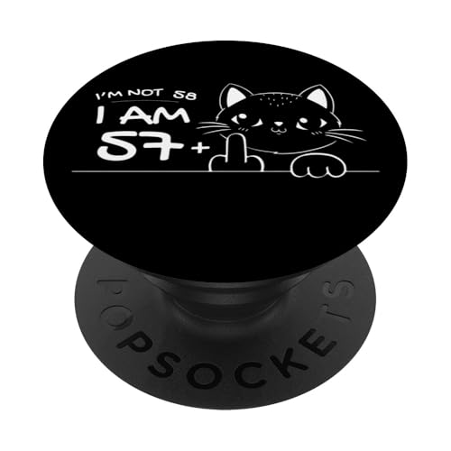 I'm Not 58, I Am 57 Plus 1 Middle Finger Cat Flip Off Cat PopSockets mit austauschbarem PopGrip von Cat Flipping Off Outfit - Age plus Middle Finger