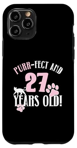 Hülle für iPhone 11 Pro 27. Geburtstag 27 Jahre alt Katze Mama Katzenliebhaber Geburtstag von Cat Mom Birthday Designs for Cat Lovers