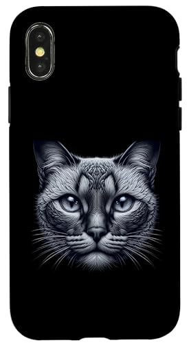 Hülle für iPhone X/XS Balinesisches Katzenshirt Katzengesicht niedlich Katzenliebhaber Katze Mama Papa lustig von Cat Mom and Dad Gifts for Cat Lovers