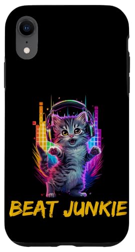 Hülle für iPhone XR Süße Katze mit Kopfhörern für Katzenbesitzer Katzenliebhaber von Cat Music Headphones Kitten Gift