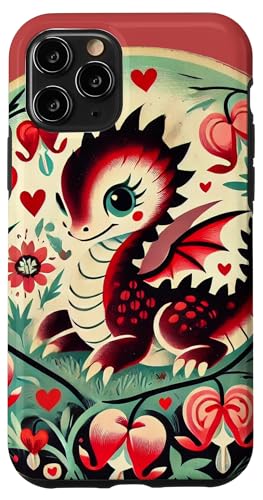 Hülle für iPhone 11 Pro Valentinstag Drache Illustration Vday Dragon von Cat Snugg