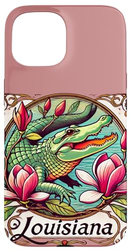 Hülle für iPhone 15 Louisiana-Alligator-Abbildung Louisianan von Cat Snugg