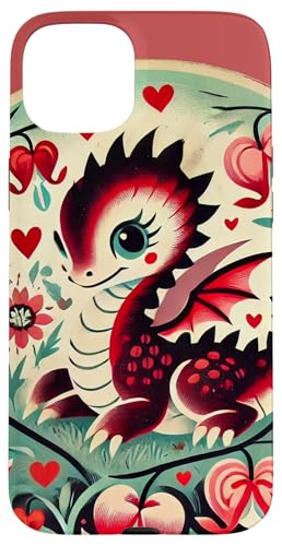 Hülle für iPhone 15 Plus Valentinstag Drache Illustration Vday Dragon von Cat Snugg