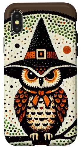 Hülle für iPhone X/XS Halloween Hexe Eule Illustration Hexe von Cat Snugg