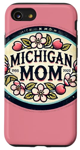 Michigan Mom Illustration Muttertag Michigander Hülle für iPhone SE (2020) / 7 / 8 von Cat Snugg