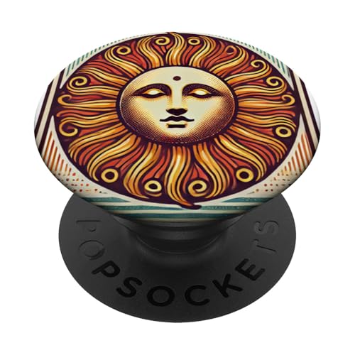 Sonnengöttin Illustration Sonnige Sonne Kunst Strand PopSockets Klebender PopGrip von Cat Snugg