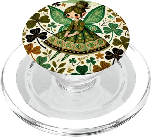 St. Patrick's Day Pixie Fairy Girl Illustration PopSockets PopGrip für MagSafe von Cat Snugg