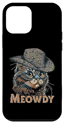 Hülle für iPhone 12 mini Cowboyhut mit Discokugel-Motiv, lustig von Cat with Disco Ball Cowboy Hat Funny Meowdy Tees