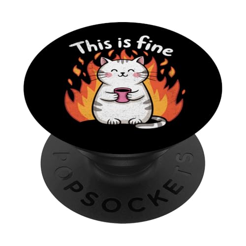 Das ist Fine Cute Cat Hot Chocolate Mama Papa Kinder PopSockets Klebender PopGrip von CatAxis1