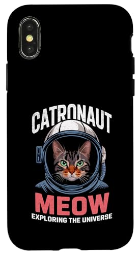 Hülle für iPhone X/XS Lustige Katze, Astronaut, Katronaut, Miau, Weltraum, Mutter, Vater, Kinder von CatAxis1