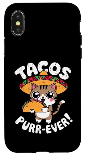 Hülle für iPhone X/XS Niedliche Katze Tacos Purr Ever Cinco De Mayo Jungen Mädchen Kinder von CatAxis1