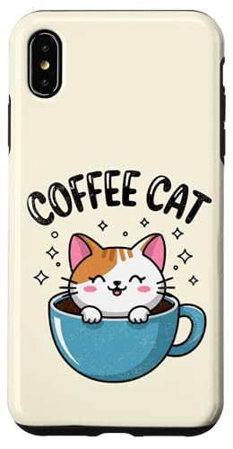 Hülle für iPhone XS Max Süße Kaffeetasse mit Katzenmotiv, Kawaii, Mama, Papa von CatAxis1