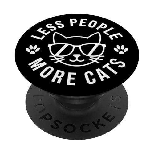 Less People More Cats Sonnenbrille für Mütter, Papa, Kinder PopSockets Klebender PopGrip von CatAxis1