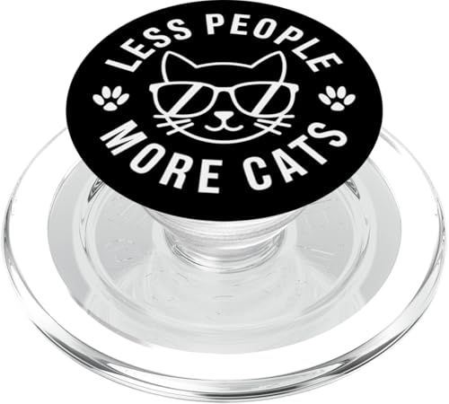 Less People More Cats Sonnenbrille für Mütter, Papa, Kinder PopSockets PopGrip für MagSafe von CatAxis1