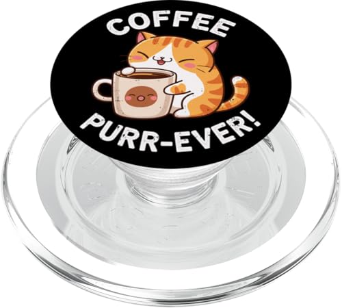 Süße Katze Kaffee Purr Ever Kitty Kawaii Jungen Mädchen Kinder PopSockets PopGrip für MagSafe von CatAxis1