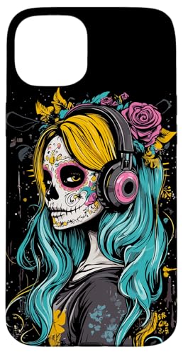 Hülle für iPhone 15 Plus Musikliebhaber Catrina Dia de los Muertos von Catrina Sugar Skull Dia De Los Muertos Tattoo Art