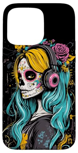 Hülle für iPhone 15 Pro Max Musikliebhaber Catrina Dia de los Muertos von Catrina Sugar Skull Dia De Los Muertos Tattoo Art