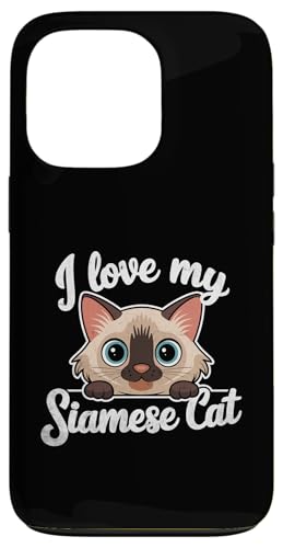 Hülle für iPhone 13 Pro Ich liebe meine siamesische Katze Meezer von Cats Siamese Cat Lover Gifts