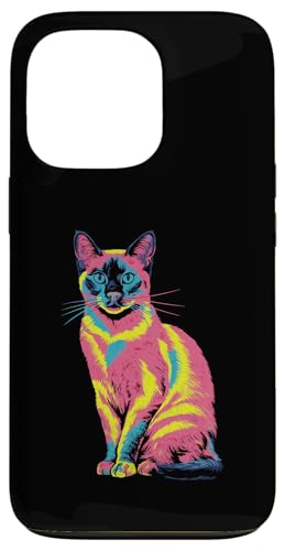 Hülle für iPhone 13 Pro Siamkatze Meezer mit Batikfärbung von Cats Siamese Cat Lover Gifts