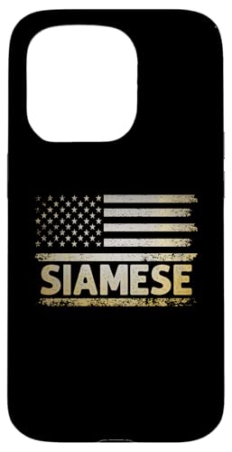 Hülle für iPhone 15 Pro Amerikanische USA-Flagge Siamkatze Meezer von Cats Siamese Cat Lover Gifts