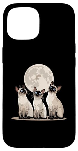 Hülle für iPhone 15 Siamkatzen Moon Meezer von Cats Siamese Cat Lover Gifts