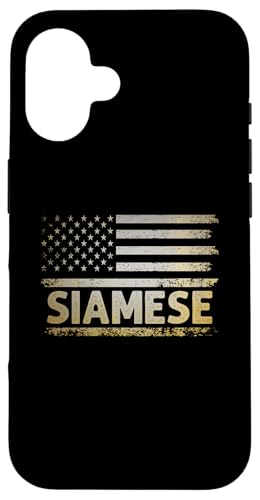 Hülle für iPhone 16 Amerikanische USA-Flagge Siamkatze Meezer von Cats Siamese Cat Lover Gifts