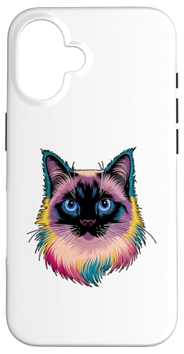 Hülle für iPhone 16 Siamesische Katze Tie Dye Meezer von Cats Siamese Cat Lover Gifts