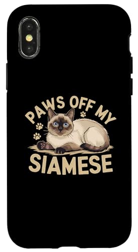 Hülle für iPhone X/XS Pfoten weg von meiner siamesischen Katze Meezer von Cats Siamese Cat Lover Gifts