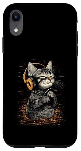 Hülle für iPhone XR Glückliche Katze mit Kopfhörern Süßes, musikliebendes Kitten von Cats Tees