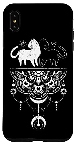 Hülle für iPhone XS Max Katzenpaar, Mandala, geometrische mystische Figuren von Cats by Fluffabulous Prints