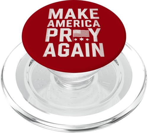 Lass Amerika wieder beten Vintage-Retro-MAGA PopSockets PopGrip für MagSafe von Cats for trump