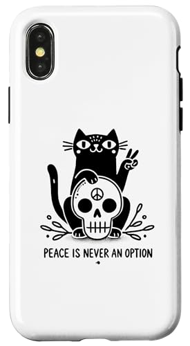 Hülle für iPhone X/XS Lustige Katze Halloween, Never an Option Love Cats von Cattitude Merch