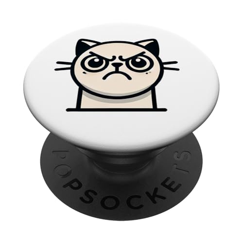 Lustige verärgerte Katze, Liebe Katzen mit Haltung PopSockets Klebender PopGrip von Cattitude Merch