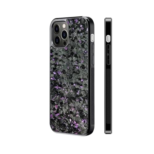 Forged Carbon Fiber Phone Case, Carbon Fiber Phone Case, Carbon Fiber for iPhone Case, Support Wireless Charging (for iPhone 12,Purple) von Cautorsy