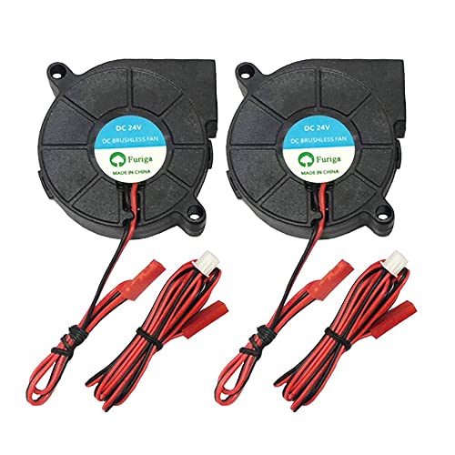 Cavabien 24V 5015 Gebläse Fan DC 50x50x15mm Radialkühler 1.2m Kabel für 3D Drucker Kühlkörper (2PCS) von Cavabien