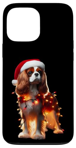 Hülle für iPhone 13 Pro Max Cavalier King Charles Spaniel Weihnachtsmannmütze Weihnachtsbeleuchtung Hund von Cavalier King Charles Spaniel Christmas Products