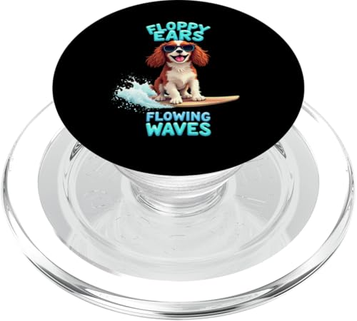 Cooler Cavalier King Charles Spaniel Surfhund PopSockets PopGrip für MagSafe von Cavalier King Charles Spaniel Fun Designs