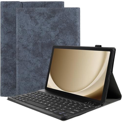 Cazy Tastatur Hülle Kompatibel mit Samsung Galaxy Tab A9+ - Schutz Etui mit magnetisch Abnehmbarer Tastatur - Layout: Qwertz Blau von Cazy