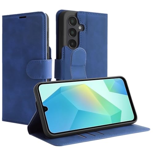 Premium-Geldbörsen-Etui für Samsung Galaxy A36/A56, Magnetisches Geldbörsen-Etui, Kartenfächer, Ständer - Blau von Cazy