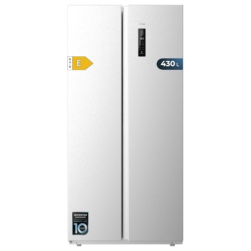 Cecotec Frigorífico Americano 2 Puertas Bolero CoolMarket SBS 430 Inox E. Side by Side de 430 L, Altura 176 cm y 84 cm Ancho, Sistema Multi Air Flow, Total No Frost, Motor Inverter Plus von Cecotec