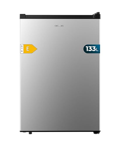 Cecotec Mini-Kühlschrank Bolero CoolMarket TT 133L Inox. 133L Mini-Kühlschrank, 83,5 cm Höhe, reversible Tür, Crisper Box, LED-Innenbeleuchtung, Abtaufunktion und mechanische Temperaturregelung von Cecotec