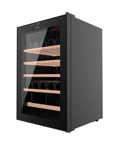 Cecotec Weinregal 48 Flaschen Bolero GrandSommelier 4850 Black Compressor. Weinkühlschrank, Kompressor-System, Hohe Leistung, Temperatur einstellbar und LED-Innenbeleuchtung, Design in Schwarz von Cecotec